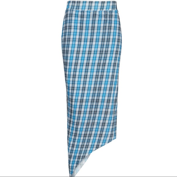 NEW FRANK & EILEEN ASYMMETRICAL PLAID MAXI SKIRT - Picture 9 of 9